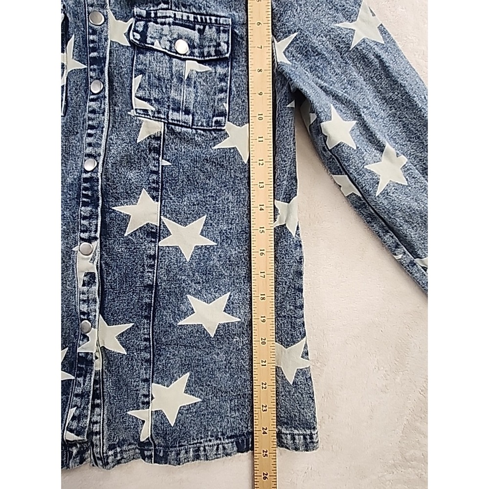 Macaron Ladies Denim Jacket With Stars Size Small - Picture 2 of 7